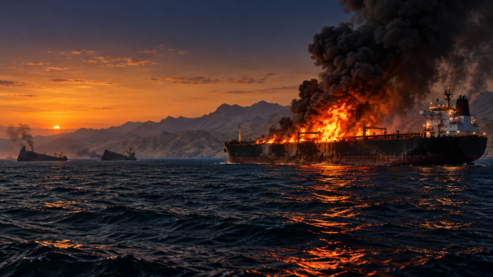 Another tanker catches fire near Hormuz after two cargo ships sunk in attacks