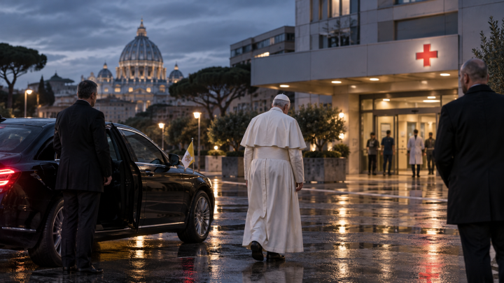 Pope Leo XIV arrives at Rome’s Gemelli hospital for lung operation, Vatican says