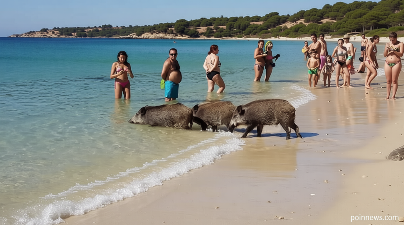 Going on holiday to this beach? Wild boars may steal your lunch