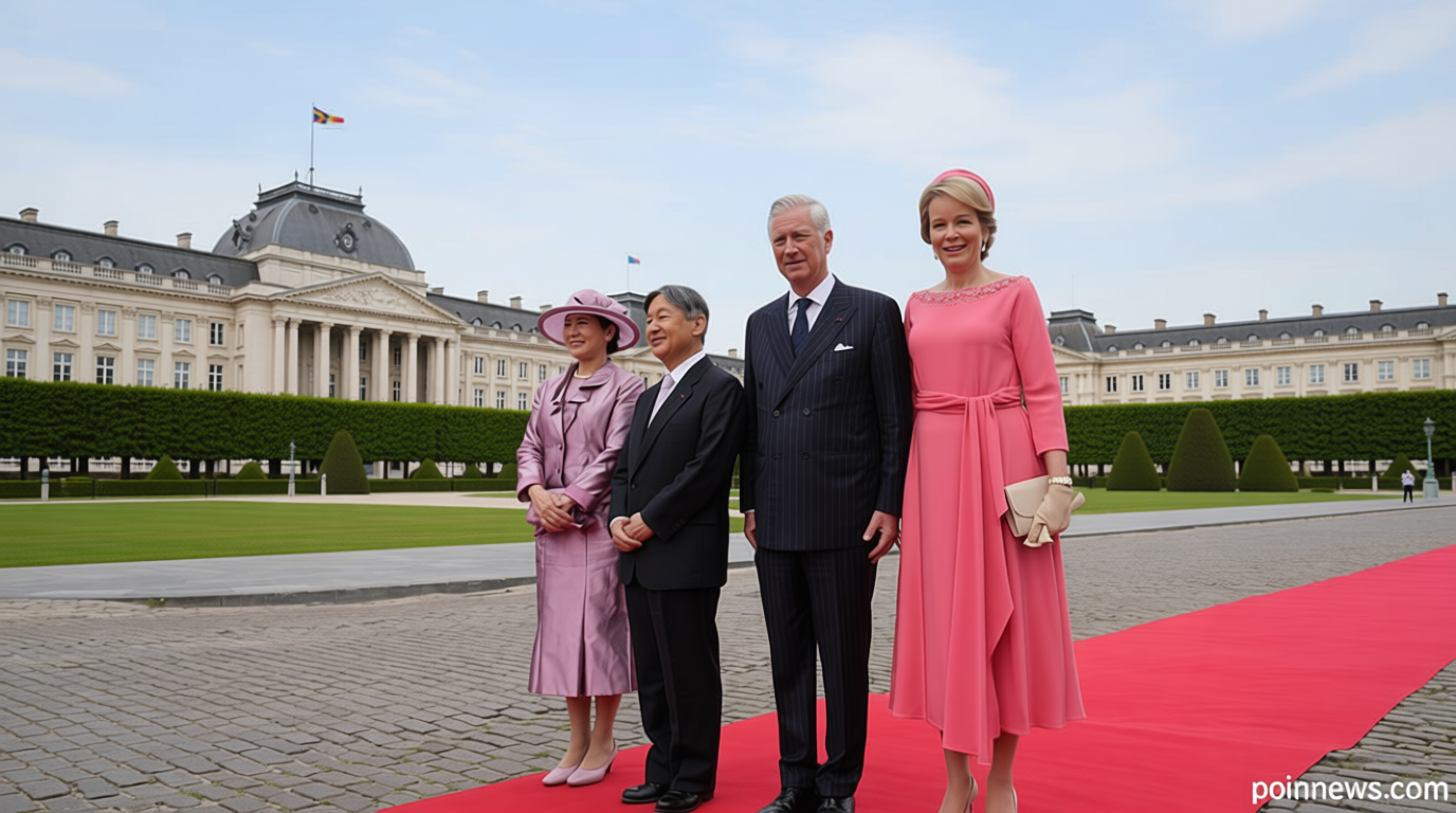 Japan’s emperor and empress arrive in Belgium for state visit
