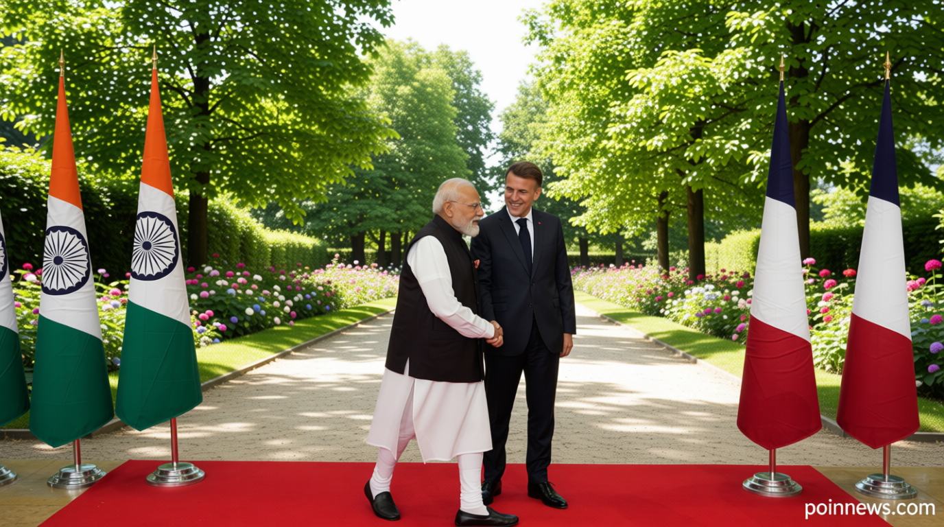 Macron and Modi meet in France for Indian tech showcase