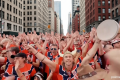 Video. Norway fans take over Times Square with Viking row