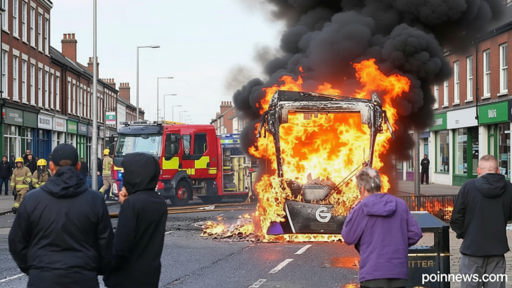 Vehicles set ablaze as anti-immigration protests break out in Belfast following stabbing