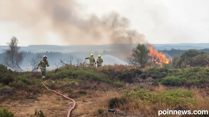 Fire crews tackle blaze close to major nuclear power sites in UK