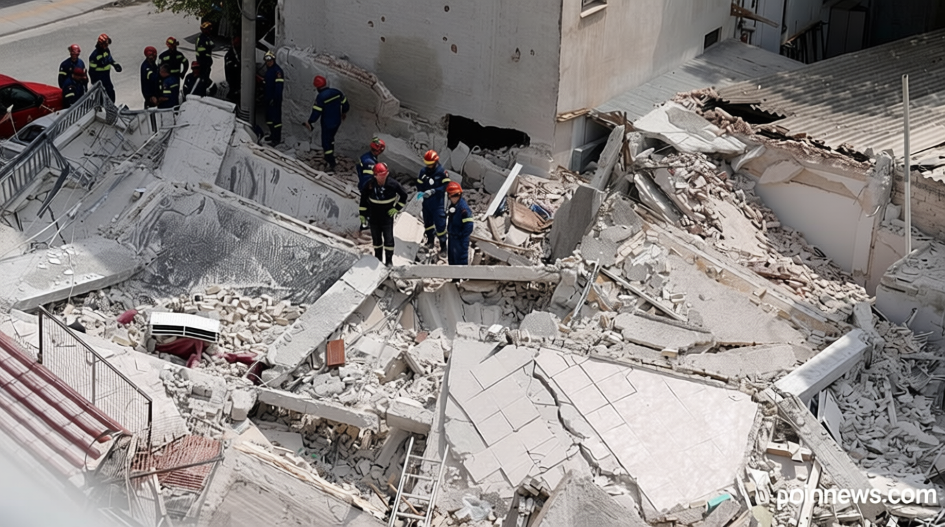 At least four trapped after apartment block collapses in Athens, fire brigade says