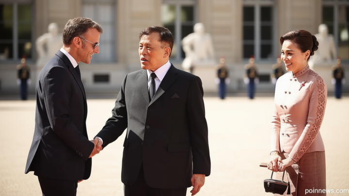 Viral fake AI-image shows Macron kneeling before Thai king