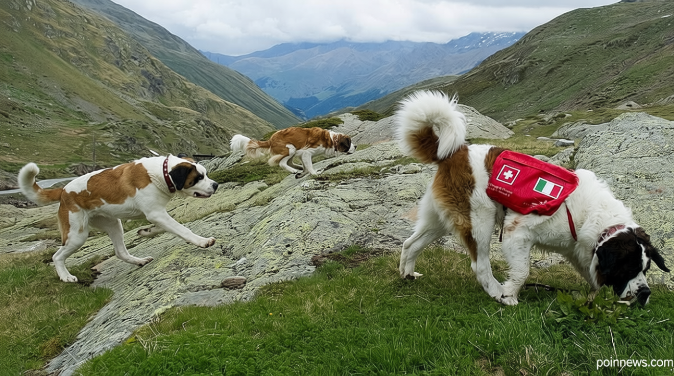 Legendary St. Bernard rescue dogs still roam the Swiss Alps