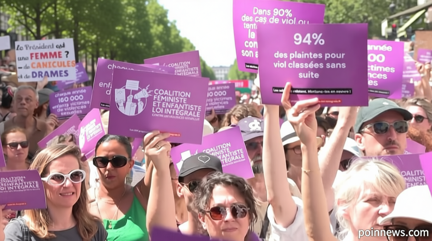 Thousands of protesters march throughout France to demand new law against sexual violence