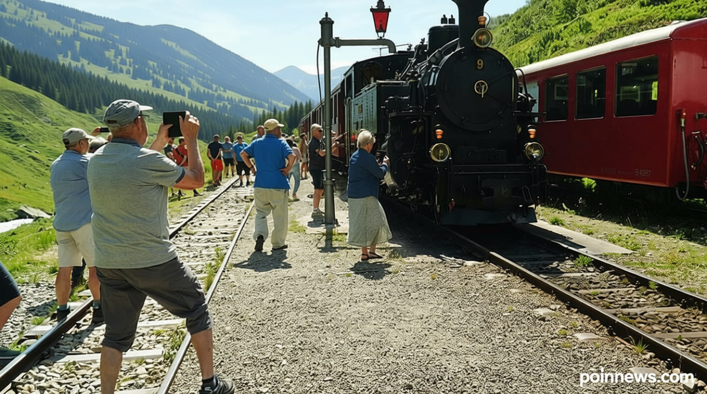 This steam railway that travels through the Swiss Alps is celebrating its 100th anniversary