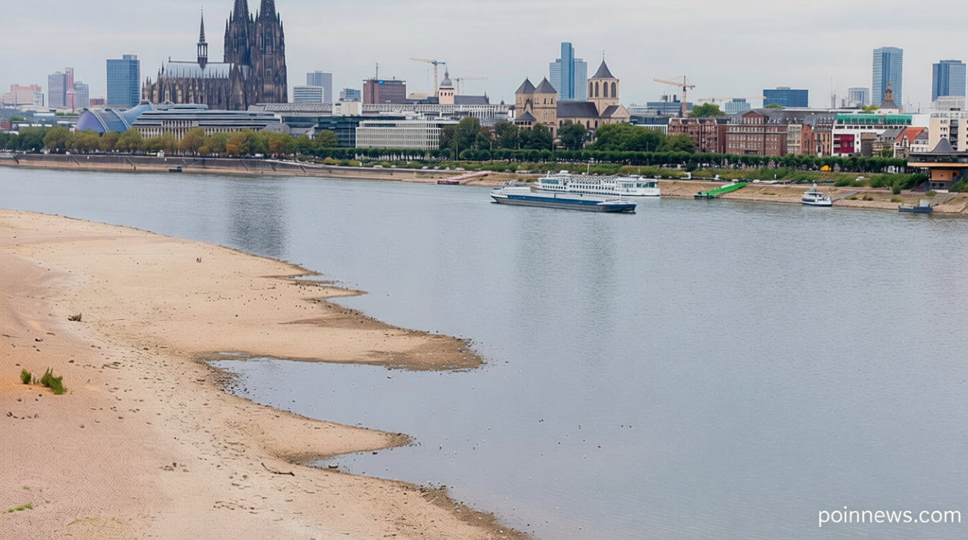 Video. Rhine River hits record low as drought grips Germany