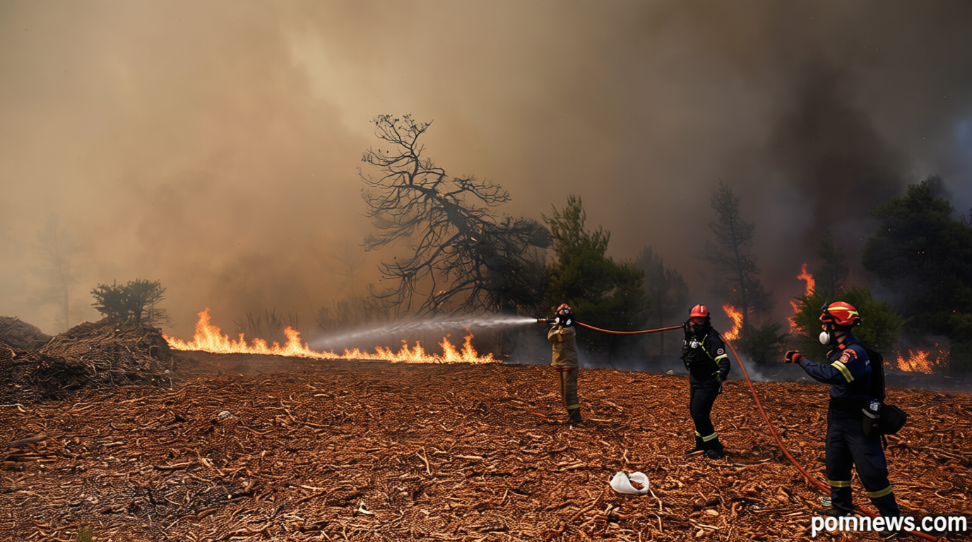 Video. Helicopters and firefighters fight fast-moving wildfire near Athens