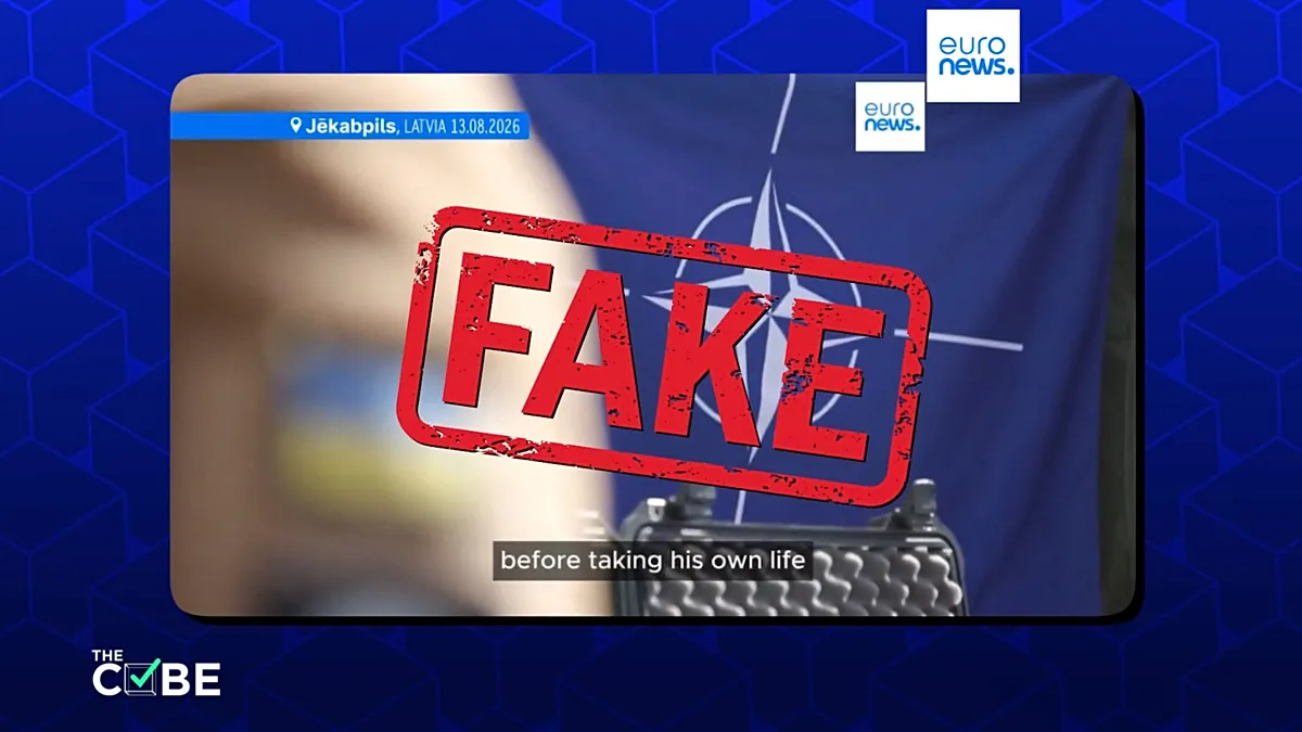 Fake Euronews video invents deadly shooting by Ukrainian soldier at NATO exercise