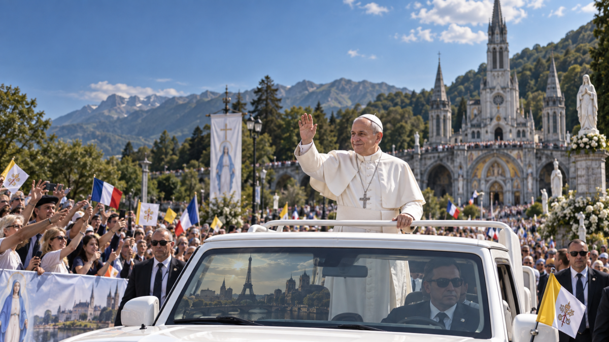 Pope Leo arrives in Lourdes for Second Leg of France visit after historic Paris crowds